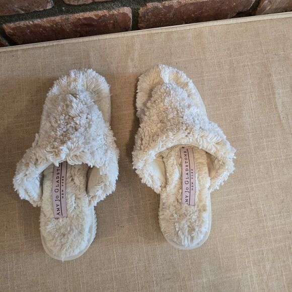 Womens Slippers Fuzzy Amy Jo Gladstone Size 5 Thong Flip Flop Style - Picture 4 of 7